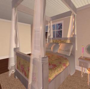Carnations & Cream 4 Poster Bed