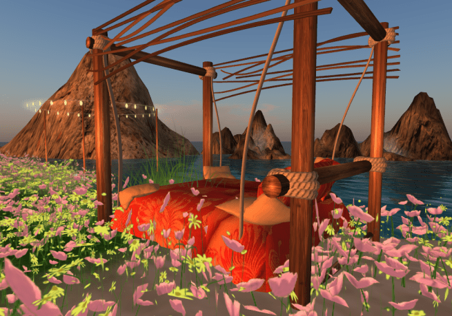 Second Life Woodland Sex Bed, Second Life Erotica