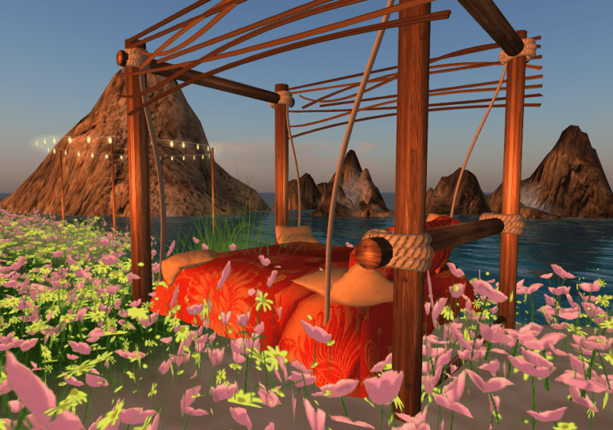 Second Life Woodland Sex Bed, Second Life Erotica