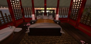 Second life red asian house