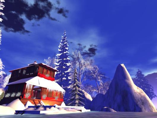 Red Asian Lodge At Moco Emporium Second Life With Winter Add ons